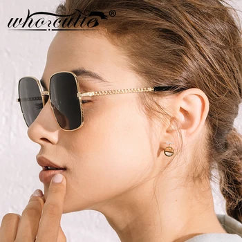 KAS CUTIE Vintage Ķēdes Saulesbrilles Sieviešu 2020. Gadam Luksusa Zīmolu Dizains Retro Liels Rāmis Slīpums Lēcu Kvadrātveida Saules Brilles Dāma S210