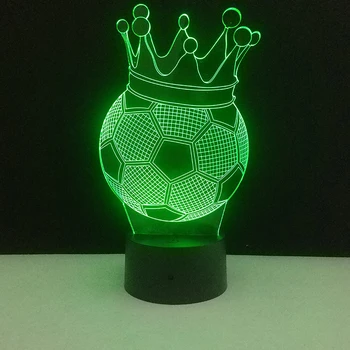 Kronis Futbola 3D Nakts Gaisma Radošās Puses dod priekšroku Zēniem Mājas Guļamistaba Dekori Touch Kontroli USB LED Galda Lampa 7 Krāsas Izmaiņas