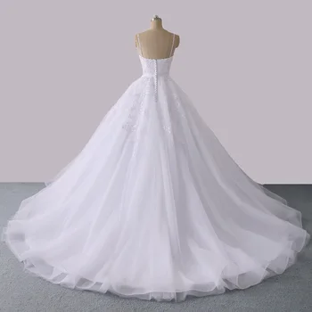 Mežģīņu Kāzu Kleita Ir 2021. Siksnas Plus Lieluma bumbu kleita Līgavas kāzu Kleita Vienkārša Vestidos de Noiva свадебные платья Sievietēm