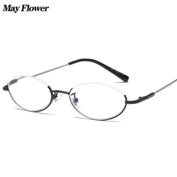 Var Ziedu Ovāls Dizains Anti-Zila Gaisma Lasīšanas Brilles Retro Kārtu Presbyopic Briļļu Puse Kadru Hyperopia Brilles Unisex+3.5