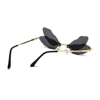 YAMEIZE Modes bez apmales Saulesbrilles Sieviešu Unikālas Saules Brilles Spāres Spārnu Cat Eye Steampunk Brilles Skaidrs Okeāna Lēcas, Brilles