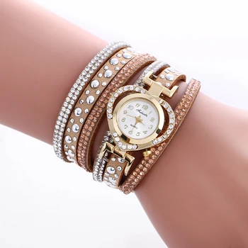 100pcs/daudz 916896 fulaida sirds stila aust ādas skatīties pītā virve kristāla pulksteni, dizaineris wrap ap skatīties ar dimanta