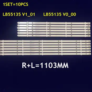 10PCS LED Apgaismojums Sloksnes LB55135 V1_01 LB55135 V0_00 55