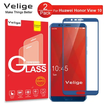 2 Pack Velige Pilnībā Segtu Rūdīta Stikla Ekrāna Aizsargs Huawei Honor Skats 10 Godu V10 V 10 2.5 D 9H Rūdītā Stikla Aizsargs