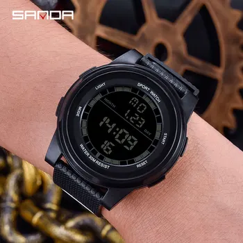 2019 Jaunu SANDA Super Slim Digital Watch Vīriešu Ūdensnecaurlaidīgs 3ATM Vīriešu Pulksteņi Ultra Plānas Militārās Sporta Skatīties Relogio Masculino 365