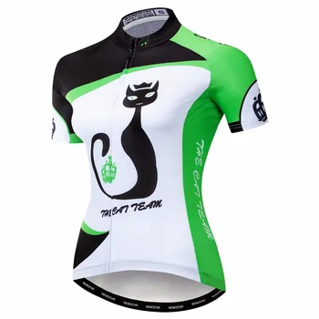 2019 Riteņbraukšana Jersey sieviešu Velosipēds Svīteri ceļu MTB velo krekli ar Īsām Piedurknēm sporta maillot Sacīkšu top vīriešu Zaļa balta