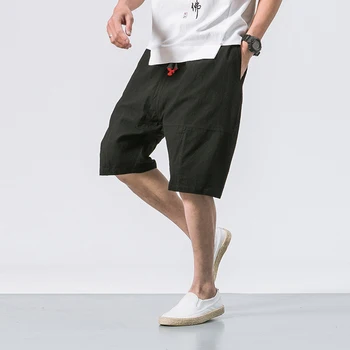 2020. gada Vasaras Stilu Vīriešu Kokvilnas Veļa Šorti Bloomers Vīriešiem Zaudēt Veļa Harēma Bikses Streetwear Šorti ABZ398