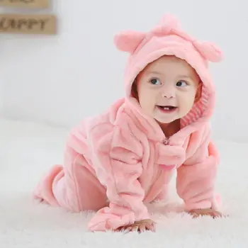 2020 Rudens Ziemas Jaundzimušo Bērnu Vilnas Romper Cute Bērnu Zēni Meitenes Silts Apģērbs Ar Garām Piedurknēm Romper Kokvilnas Apģērbi Bērniem