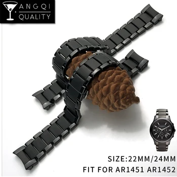22mm 24mm Keramikas Samaisa Tērauda AR1451 AR1452 Skatīties Joslas AR Pulksteņi, Rokas Siksniņa Zīmola Watchband Samsung S3 S4 Izliektu Galu