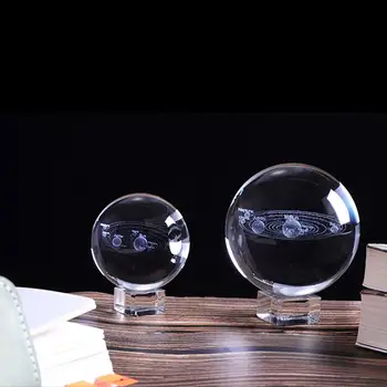 3D Saules Sistēmas Kristāla Bumbu Planētām Stikla Bumbu Lāzera Iegravēts Pasaulē Miniatūra Mājas Dekoru ar Astronomiju Dāvanu, Rotājumu