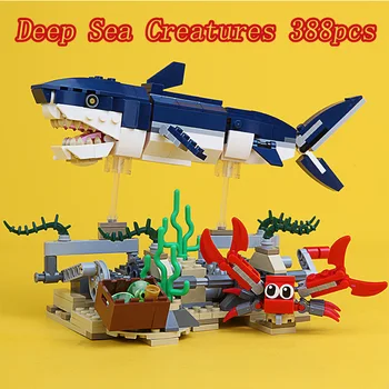 3IN1 dziļjūras Radības Haizivs DECOOL Ideāls CREATOR Robots Pilsētas Celtniecības Bloki, Ķieģeļi, Rotaļlietas, Bērnu Ziemassvētku Dāvanas