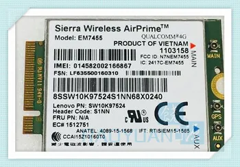 4G LTE WWAN KARTI Sierra Wireless Airprime EM7455 GOBI6000 FRU:S1NN Lenovo X270 T470 T470S T470P P51 P71 2017. Gadam X1 +Antena