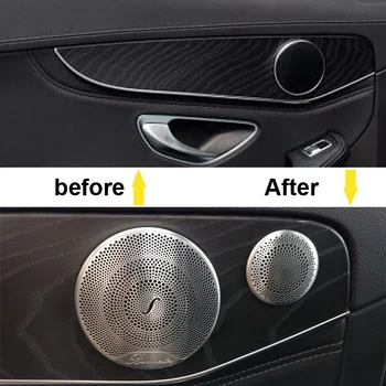 6pcs Audio Skaļrunis Uzlīme automašīnas durvju skaļrunis Apdares Attiecas uz Mercedes Benz AMG 15-16 E W213 C W205 GLC Klase