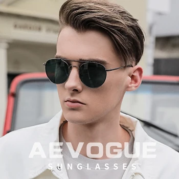 AEVOGUE Jauni Vīrieši Sievietes Metāla Classic Polarizētās Saulesbrilles, Apaļas Retro Modes Saules Brillēm Zīmola Dizainere UV400 AE0825