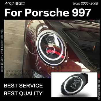 AKD Car Styling, par Porsche 997 Lukturi 2005. - 2008. gadam 911 LED priekšējo Lukturu dienas gaitas lukturi Augstas tuvās Gaismas Ksenona Lukturi Aksesuāri