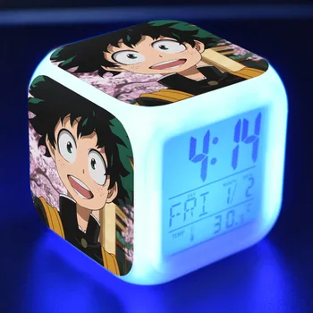Anime Boku Nav Varonis Augstskolu Modinātājs Led Gaismas Izmaiņas, LED Displejs, Reloj Despertador Kvadrātveida Galda Pulkstenis Ciparu Saat Reveil