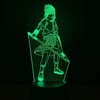 Anime Sasuke Zobenu 3d Led Nakts Gaisma Naruto Usb Touch Sensors Istabas Interjeru Lampas lampe naruto Dāvanu Manga Galda Nakts Lampe manga