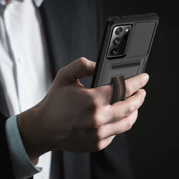 Anti Klauvēt Ādas telefonu gadījumā Samsung Galaxy Note 20/ Piezīme 20 Ultra Gadījumā ar Karti kabatā