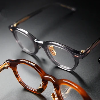 Augstas Kvalitātes Acetāta Atpūtas biznesa Stila Brilles Vīriešiem Retro Vintage Recepšu Brilles Sievietēm, Optisko Briļļu Rāmi, daudzstūris