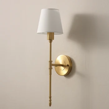 Augstas kvalitātes zelta, sienas lampas modernās sconce AC110V 220v balts abažūrs guļamistabas lampas
