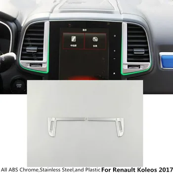 Auto Dekorē Detektoru Melns, ABS Chrome Vidējā Gaisa Kondicionieris Slēdzis Izplūdes Ventilācijas 2gab Par Renault Koleos 2017 2018 2019 2020