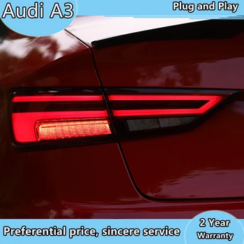 Auto Stils taillight aizmugurējie lukturi gadījumā Audi A3 S3 2013-2016 LED aizmugurējos lukturus, Sedans, auto lukturu aizmugurē, bagāžnieka lampas vāciņu
