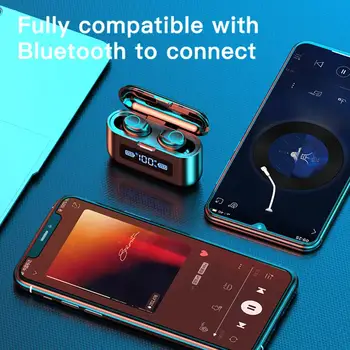 B10 9D WirelesTWS 5.0 Bluetooth Trokšņa Slāpēšanas Earbuds Dual Mic Sporta In-Ear Austiņas Austiņas Ar 1200mAh Uzlādes Gadījumā
