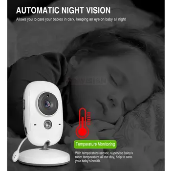 Baby Monitors VB602 IS Nakts Redzamības Temperatūras Uzraudzīt Šūpuļdziesmas Domofons VOX Režīms Video Baby Camera Walkie Talkie Aukle