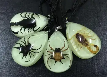 BEZMAKSAS PIEGĀDE 12 Kulons Nekustamā Scorpion Zirnekļa mirdzumu sveķu Kulons Ķīna Kukaiņu Stils
