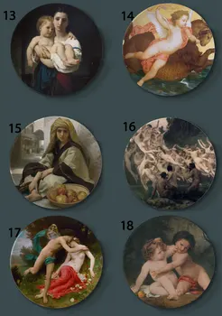 Bouguereau Sienas Karājas Dekoratīvie Šķīvji Klasiskās Mākslas Ēdiens Hotel Fona Displejs Mātes un Bērna Eļļas Glezna Plate