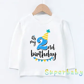 Bērniem Tas ir Mans 1.-9. Dzimšanas dienu Skaits Druka T kreklu Baby Zēni Meitenes Funny Multiplikācijas filmu Topi Bērniem ar garām Piedurknēm T-krekls,LKP2432