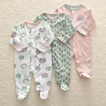 Bērnu pidžamas, kokvilnas jaundzimušā bebe apģērbu 3pcs meiteņu drēbes unicorn zīdaiņu kombinezonus pidžamas zēniem toddler apģērbu jumpsuit