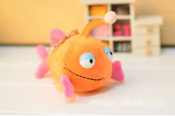 Candice guo! super cute plīša rotaļlieta apelsīnu lielas acis zivis, mencas mīkstu mazu lelli, atslēgu, gredzenu, kulonu dzimšanas diena Ziemassvētku dāvanu 1gab.
