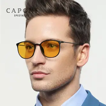 CAPONI Vīriešu Saulesbrilles Photochromic β Titāna Kāju TR Rāmis Vintage Brilles Nakts Redzamības Polarizētās Vīriešu Saules Brilles BSYS520
