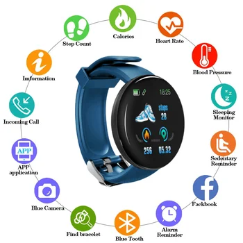 D18 Sieviešu Modes Bluetooth Smart Skatīties Vīriešu Sporta Fitnesa Tracker sirdsdarbība Aproce IOS Android amazfit gts
