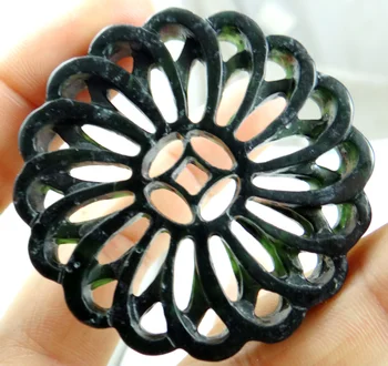 Dabas Ķīna melns zaļš izgatavots akmens Lian tian izgatavots roku cirsts statuja shilaiyuenzhuan amuletu, kulons, kaklarota, Rotaslietu izgatavošana