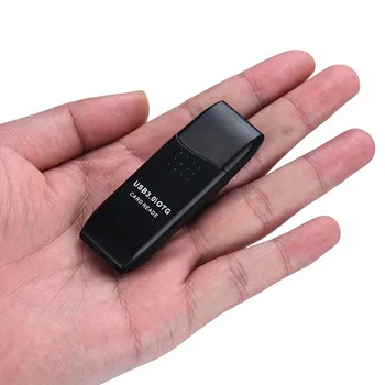 Datoru Piederumi MINI Karšu Lasītājs 5Gbps Super Speed USB 3.0 Micro SD/SDXC TF Card Reader Black OTG Adapteri Vairumtirdzniecības L0226