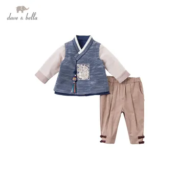 DB15678 dave bella ziemas bērnu zēniem Ķīniešu stilā izšūšana apģērba komplekti bērniem gadījuma komplekti bērniem 2gab uzvalks