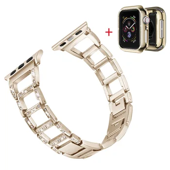 Dimanta siksnu Apple skatīties joslas 44 mm/38mm apple skatīties 4/3/2/1 iwatch band 42mm/40mm Saiti aproce no nerūsējoša tērauda watchband