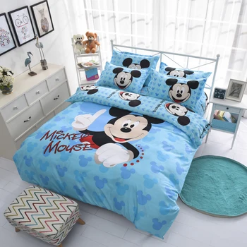 Disney Mickey Minnie Jaunu Cartoon Britu Sega ietver Mīkstu Poliestera Gultas Veļa Dzīvoklis palagu Komplekts Spilvendrāna Gultas Komplekts