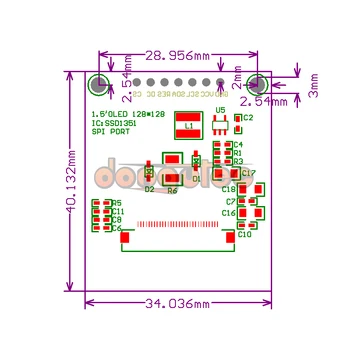 Dongutec 1.5 collu 7PIN Full Color OLED modulis Ekrānu SSD1351 Disku IC 128(RGB)*128 SPI Interfeisu 51 STM32 Arduino