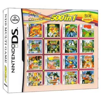 DRAGON BALLZ & Narutom 500 Spēlēs 1 NDS Spēles Pakotne Karti Super Combo Kārtridži Nintendo NDS DS 2DS Jauno 3DS