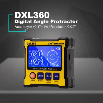 DXL360 Dual-ass Ciparu Displejs Līmeņa mēraparāts, Leņķi, Transportieris, Elektroniskās Inclinometer Leņķa Mērītājs Mini Līmeņa Magnētisko Bāzi Pārdošana