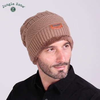 DŽUNGĻU ZONĀ Ziemas jaunajiem marķējuma adīt vāciņu plus samta cepurīte ziemas āra kapuci klp slēpošanas siltu cepuri bezmaksas piegāde