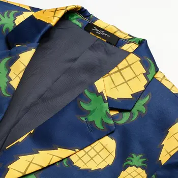 Ekskluzīvu TOTURN Vīriešu kostīmi, žakete Brīvdienu drukas augstas kvalitātes atpūtas modes vīriešu jakas ziedu ananāsu modelis bleizeri
