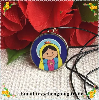 Epoksīda bērnu Virgin Guadalupe kulons rožukroņa krelles, reliģisko rožukroni, kaklarota, kulons, reliģisko šarmu rožukroni