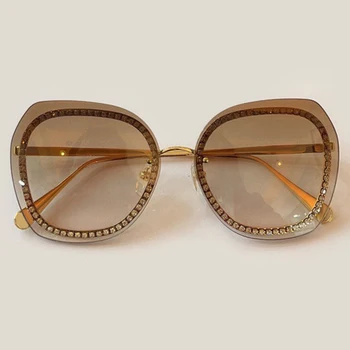 Fashion Square Saulesbrilles Sieviešu Zīmola Dizaina Lielizmēra Spogulis Slīpums Saules Brilles Dāmas UV400