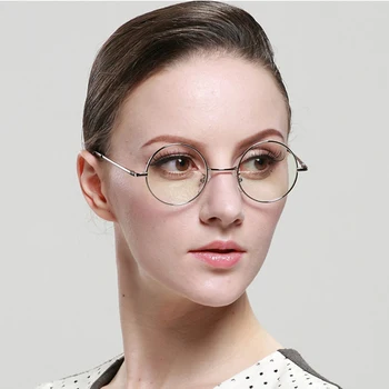 Feishini Apaļā Rāmja Datoru Brilles Sievietēm Staru Starojuma Brilles Rāmji, Metāla Unisex Anti Zilā Gaisma Brilles Vīriešiem Aizsardzība
