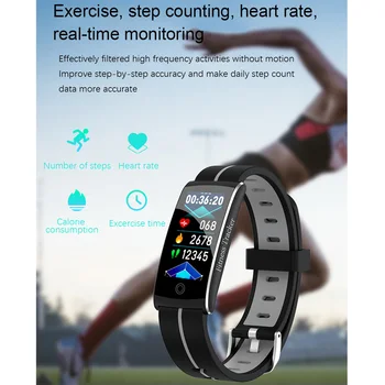 Fitnesa Rokassprādze F10C Sirdsdarbības Ātrums, asinsspiediens Aproce Miega Monitors Fitnesa Tracker Ūdensizturīgu Krāsu Ekrāns Solis Sports Watch