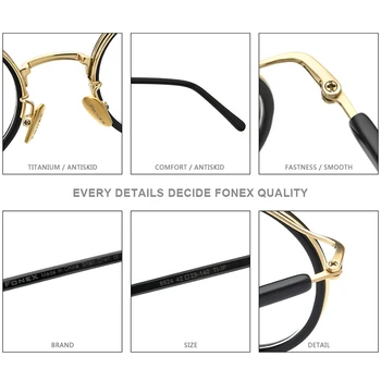 FONEX Acetāts Titāna Brilles Rāmis Sievietēm 2020 Jaunu Kārtu Recepšu Brilles Vīriešiem Tuvredzība, Optisko Briļļu Mazās Sejas 8524
